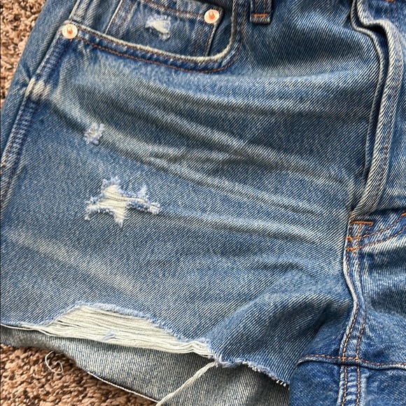 Women's High Rise Cutoff Mini Jean Shorts - Picture 5 of 6